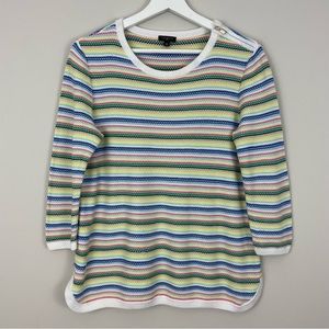 Talbots Multicolored Stripe Pull On Knit Sweater